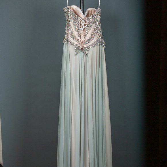 SOLD - Glamour Terani Couture Evening Party Prom Pageant Dress Strapless  Size 4 - Picture 4 of 9